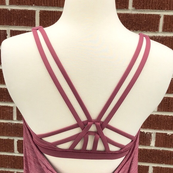 Lululemon Athletica Heathered Mauve Athletic 2-1 Workout Tank Top Size 4 - Picture 8 of 13